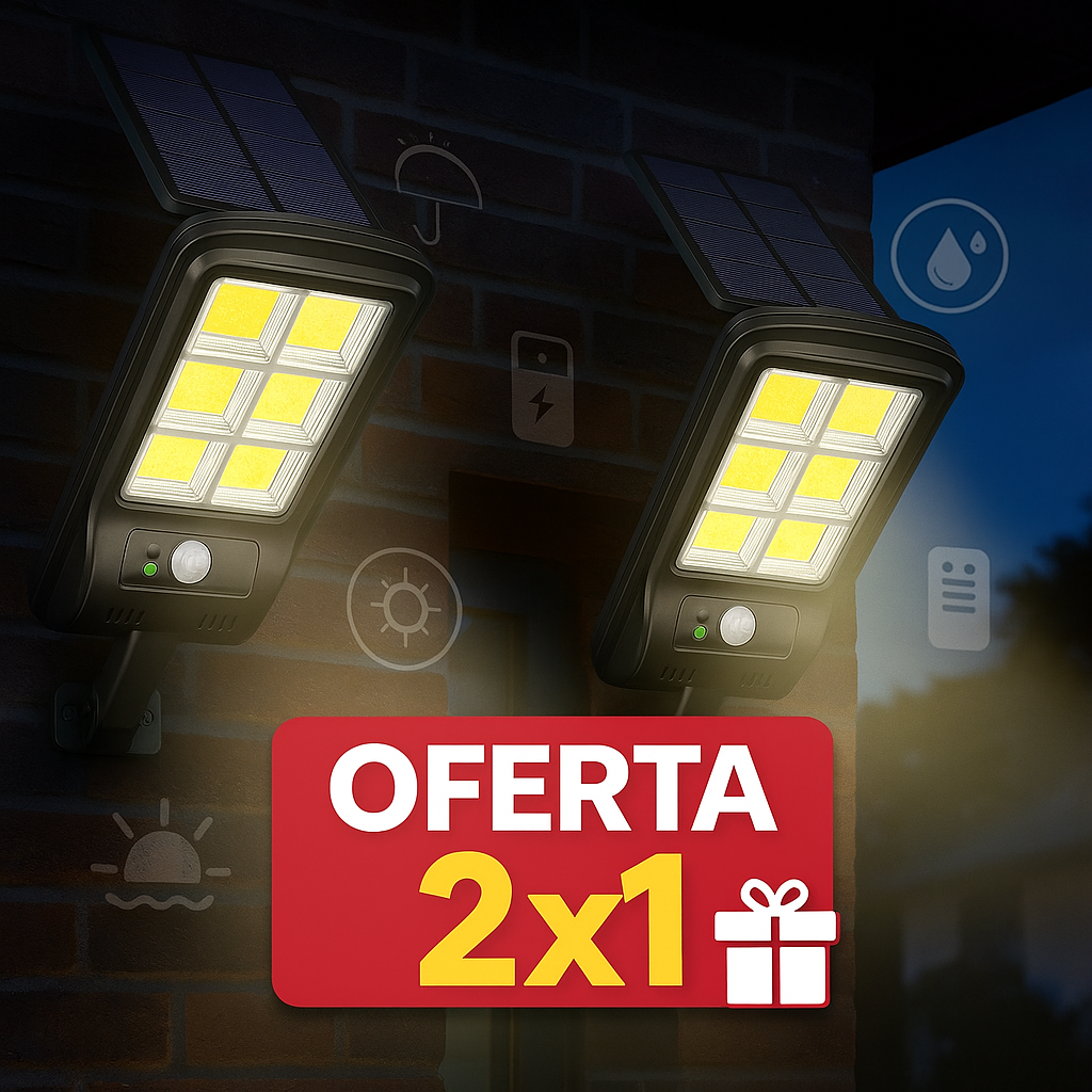 2x1 Lámpara Solar de Alta Potencia