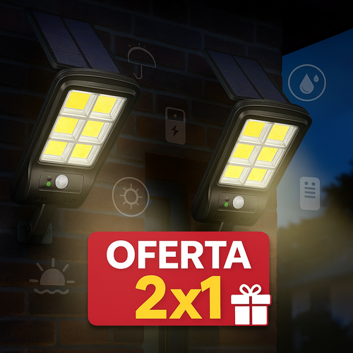 2x1 Lámpara Solar de Alta Potencia
