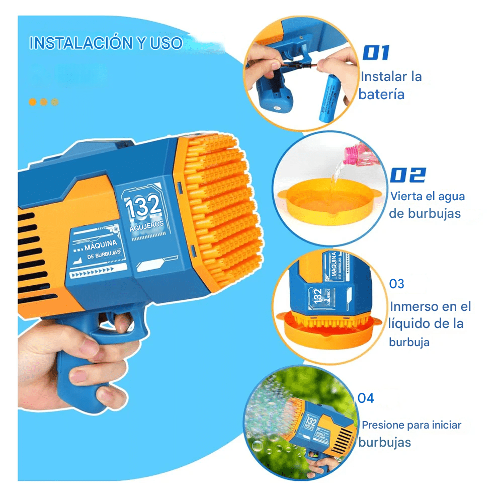 Bazooka de Burbujas™ de 132 Hoyos - Essential 4 Home